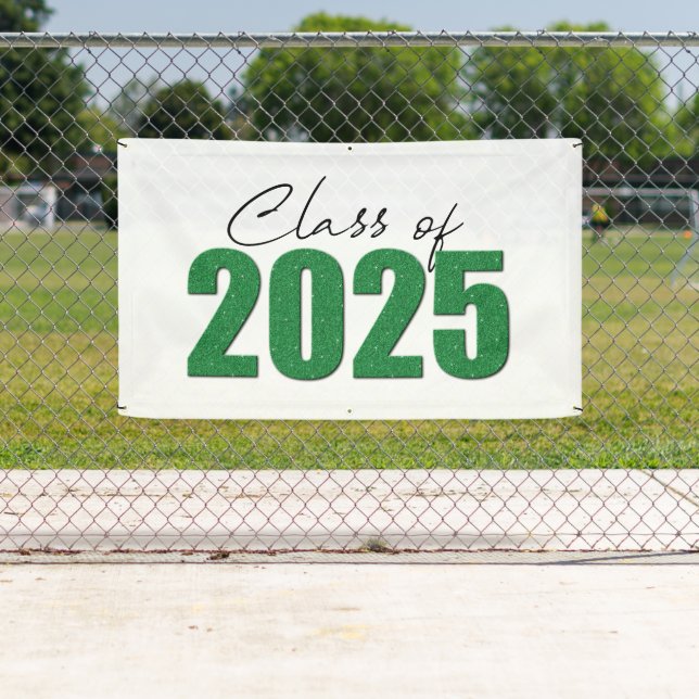 Banderoles Classe de Parties scintillant verte de 2025 (En situation)