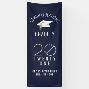 Banderoles CLASSE D'Études De 2021 Typographie Marine Bleue