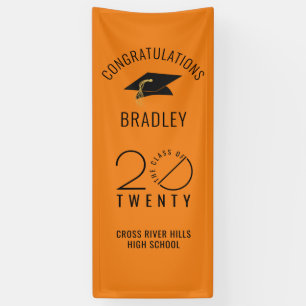 Banderoles CLASSE Moderne DE 20XX Porte Orange Graduation
