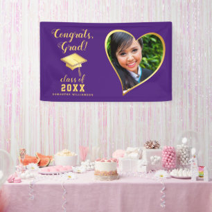 Banderoles Classe photo 2025 Purple and Gold Graduation