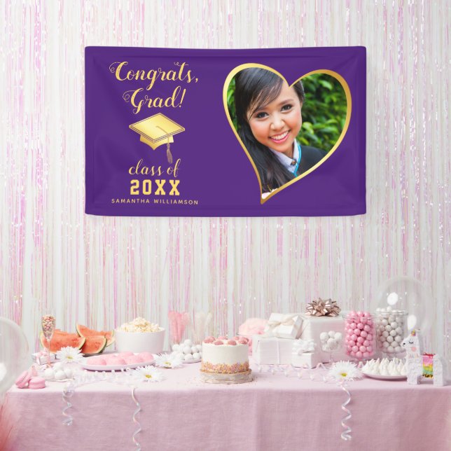 Banderoles Classe photo 2025 Purple and Gold Graduation (Fête)