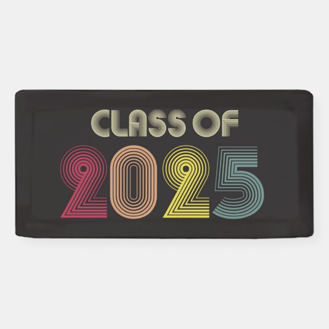 Banderoles Classe rétro de 2025 (Horizontal)