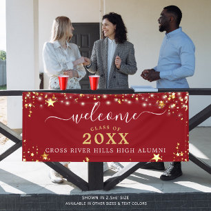 Banderoles Classe Reunion Welcome Red Gold Stars