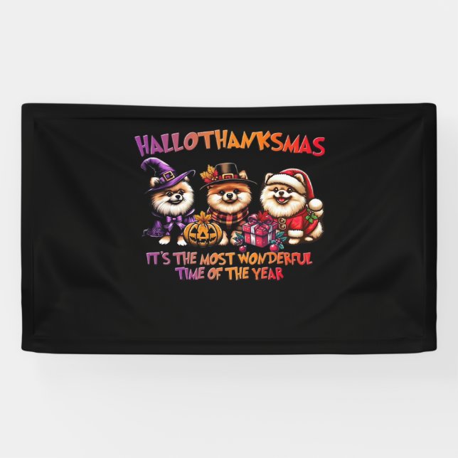 Banderoles Classi de Noël d'Halloween de Poméranie (Horizontal)
