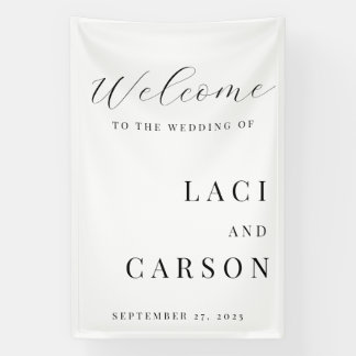 Banderoles Classic Elegant Welcome Wedding Sign – Timeless 