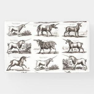 Banderoles Classique Unicorne Antique Mythique Magie Créature