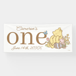 Banderoles Classique Winnie l'ourson Premier Anniversaire