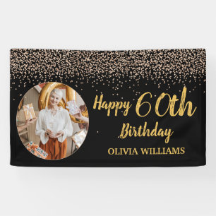 Banderoles Classy Elegant 60e Anniversaire Black Gold Parties
