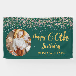 Banderoles Classy Elegant 60e Anniversaire Green Gold Parties