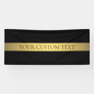 Banderoles Classy Faux Gold Stripe & Black Arrière - plan ou