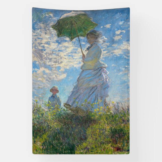 Banderoles Claude Monet - La Promenade, Femme avec un Parasol (Verticale)