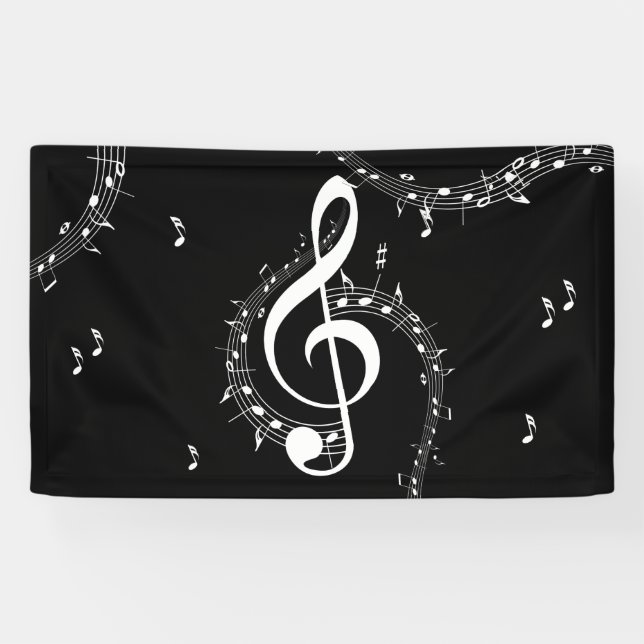 Banderoles Climacic G Clef Music Black (Horizontal)