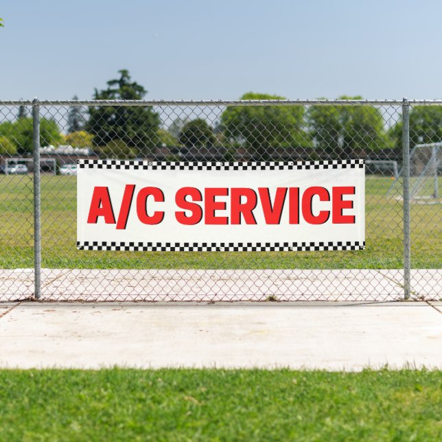 Banderoles Climatisation Service Automobile Magasin Grand (En situation)