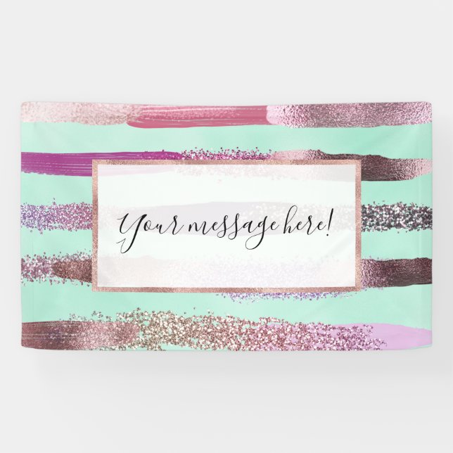 Banderoles Clou vert de Monnaie rose Parties scintillant polo (Horizontal)