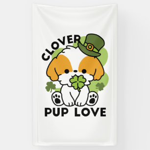 Banderoles Clover Pup Love - St. Patrick's Day Chien Design