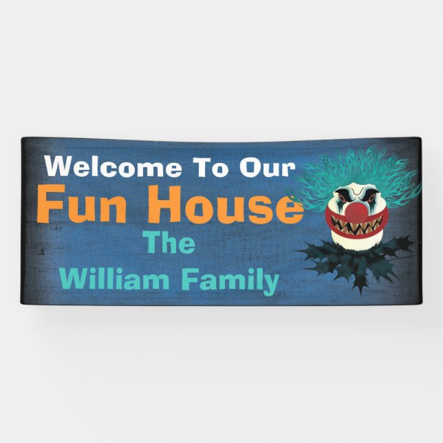 Banderoles Clown effrayant mauvais de Halloween (Horizontal)