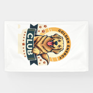 Banderoles Club Énergie Dorée Golden Retriever Chien Vintage 