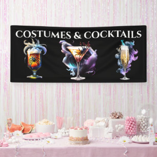 Banderoles Cocktails alcool fumée magique fête Halloween