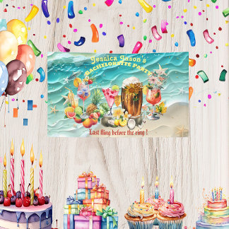 Banderoles Cocktails de plage Fruits Tropicaux Enterrement de