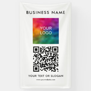 Banderoles Code QR Élégant Logo d'entreprise moderne ici vert