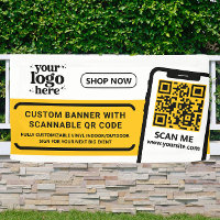 Code QR Logo de l'entreprise Jaune Vinyle extérieu