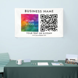 Banderoles Code QR personnalisable ici Élégant logo d'entrepr