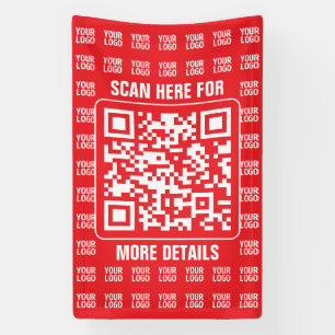 Banderoles Code QR promotionnel (modifiable) avec motif de lo