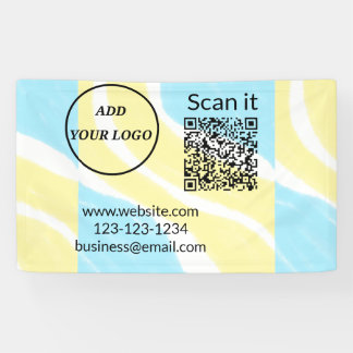 Banderoles Code qr simple minimaliste ajouter logo scanner no