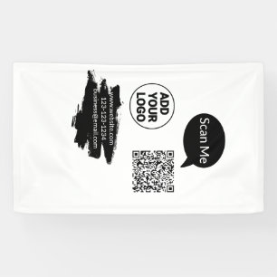Banderoles Code QR simple minimaliste ajouter un logo scanner