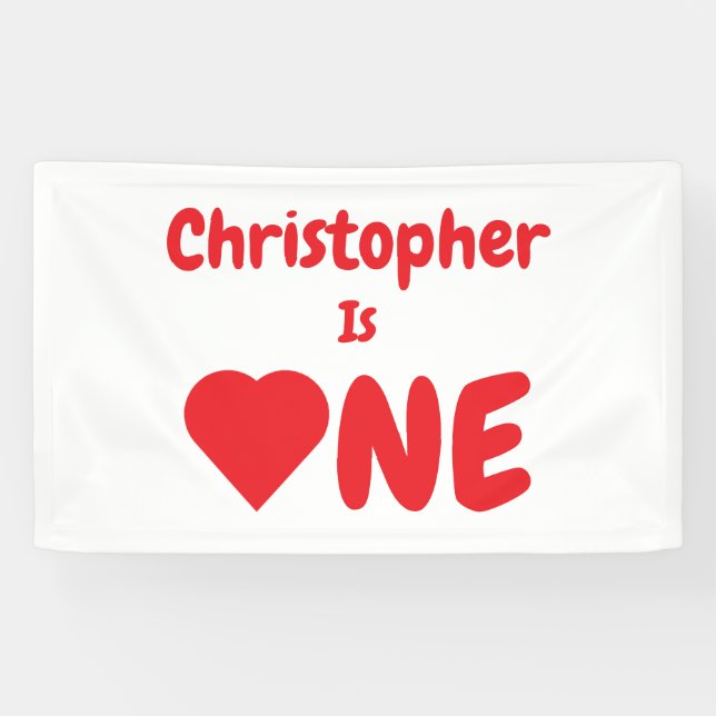 Banderoles Coeur 1er anniversaire (Horizontal)