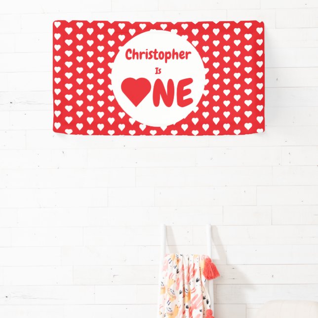 Banderoles Coeur 1er anniversaire (Insitu)