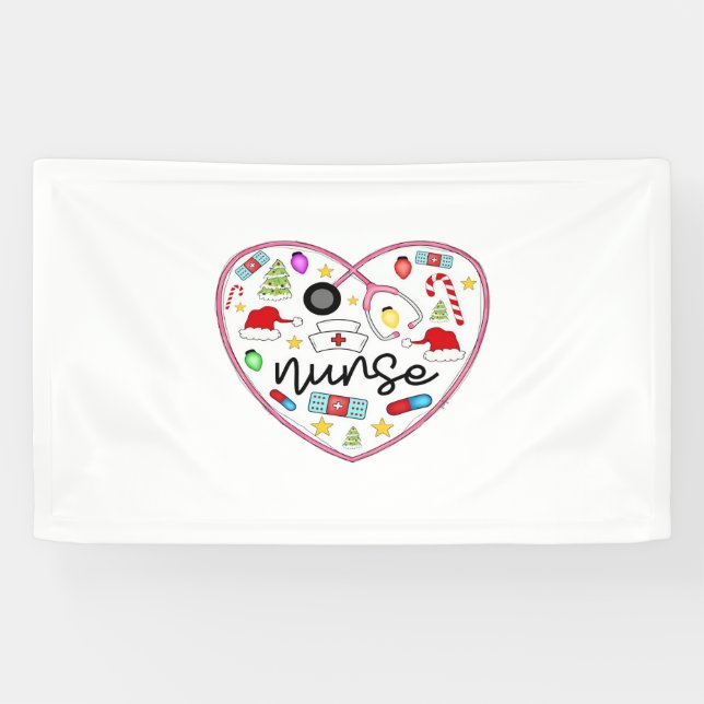 Banderoles Coeur infirmière, T-shirt surdimensionné Halloween (Horizontal)