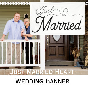 Banderoles Coeur juste marié