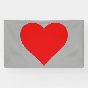 Banderoles Cœur Rouge Forme Amour Classique Simple Minimalism