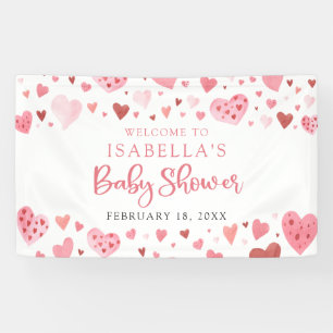 Banderoles Coeurs rouges roses Valentine Baby shower amoureux