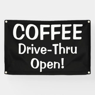 Banderoles COFFEE Drive-Thru Open! Banner