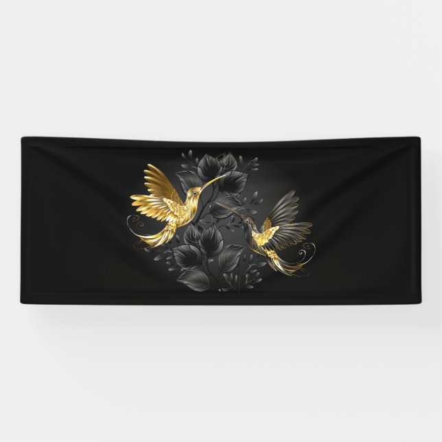 Banderoles Colibri noir et or (Horizontal)