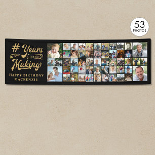 Banderoles Collage de photos d'anniversaire 53 ans Des années