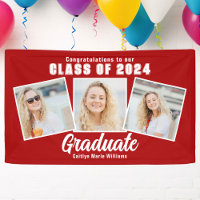 Collage de photos de remise de diplômes rouge et b