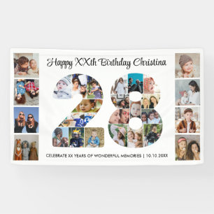 Banderoles Collage de photos du 28e anniversaire Numéro 28