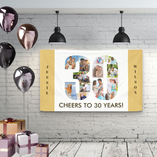 Banderoles Collage de photos neutres de la fête du 30e anniv