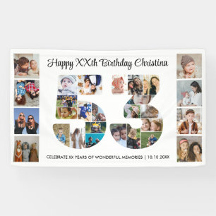 Banderoles Collage de photos numéro 53 pour la fête d'anniver