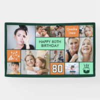 Collage de photos personnalisé pour 80e anniversai