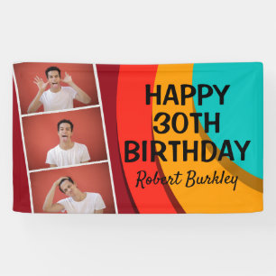 Banderoles Collage photo Abstrait moderne Anniversaire