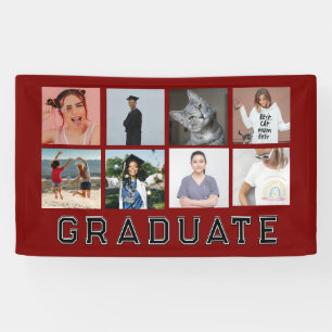 Banderoles Collage photo personnalisé rouge 8 pour la remise 