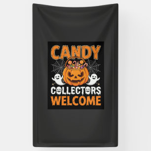 Banderoles Collecteurs de bonbons Halloween Bienvenue Citroui