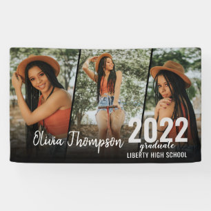 Banderoles Collection photo de script moderne Graduation noir