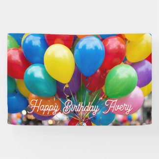 Banderoles Colorful Balloons Personalized Happy Birthday