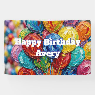Banderoles Colorful Balloons | Personalized Happy Birthday