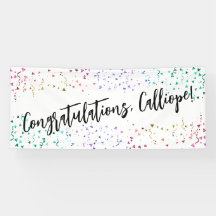 Colorful Confetti Handwriting Félicitations